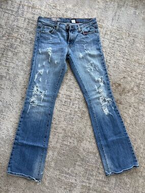 Red Engine Vintage Distressed Light Blue Women's Bootcut Jeans